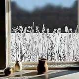 neukids Fensterfolie Pusteblume, klebefolie Fenster Sichtschutz, Fenster Blickdicht Milchglasfolie Muster, Selbstklebende Fensterfolie Glasfolie für Kinderzimmer Wohnzimmer Schlafzimmer Küche Bad