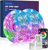 TVLIVE LED Strip 10m, Bluetooth RGB LED Streifen, LED Lichterkette Band Steuerbar via App mit 16 Mio. Farben Musik Sync Fernbedienung Dimmbar, LED band für Haus, Wohnzimmer, Küche (5M*2)