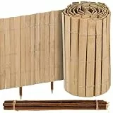 UrFence 300x40 Bambus Beeteinfassung Holz - Flexible Rasenkante - Mini Gartenzaun zum Stecken - Rollborder Beetumrandung - Baumumrandung Rund - Beetzaun Steckzaun Beeteinfassung Staketenzaun Rollzaun