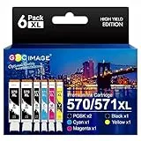 GPC IMAGE 570 571 Multipack Patronen XL Kompatible für Canon 570 571 Druckerpatronen PGI-570 CLI-571 für Canon Pixma TS5050 MG5750 TS5055 MG6852 MG5753 TS6050 TS5053 MG5752 MG5751 (6er-Pack)