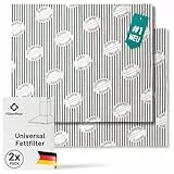 FilterBase® Universal Fettfilter Dunstabzugshaube | 2er Pack | Filter für Abzugshaube mit Sättingungsanzeige, kompostierbar, zuschneidbar 57x47 cm (2, Fettfilter zuschneidbar)