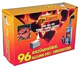 Alschuh Favorit Anzündwürfel weiß, 96 Stück - Kerosinbasierte Anzünder für Kamin, Grill und Ofen - Geruchlos, Geschmacksneutral, 2er Pack