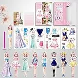 BVI BOOMERVIVI Magnetische Anzieh-Puppen, Anzieh-Papierpuppen für Mädchen Alter 3+, Hübsche Prinzessin-Spiel-Papierpuppen Anzieh-Spielzeug-Set (Prinzessin Liz Set)