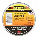 3M Scotch Super 88 Elektro Isolierband, Vinyl, schwarz, 19 mm x 6 m