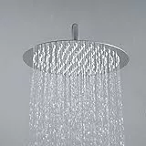 JOHO Regendusche Duschkopf aus 304 Edelstahl, 12 Zoll Regenduschkopf Kopfbrause mit Anti-Kalk-Düsen, Rund Brausekopf Einbauduschkopf 30cm Chrom