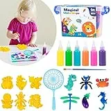 DIY Magisches Wasser Gel Perle Sensorisches Spielzeug Magische Wasser Elf Kit Handmade 3D Aqua Park Set mit doppelseitigen Form Meer Kreaturen Lernspielzeug für Kinder 3+ Mädchen Weihnachten Geschenk