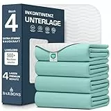 Barbons Inkontinenzunterlage waschbar Matratzenschutz 75x90 4er - wasserdichte Bett Inkontinenzauflage matratzenauflage Bettunterlage waschbar nässeschutz matratzenauflage (75x90 cm - 4er)