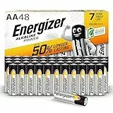 Energizer Alkaline Power Batterien AA (48 Stück) - Hochleistungsbatterien 1,5V - Batterie für Haushalt und Büro - 100% plastikfreie Recycelbar Verpackung - 7 Jahre lagerfähig [Exklusiv bei Amazon]