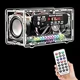 DIY Elektronik Löten Bausatz, FM Radio Bluetooth Lautsprecher Kit, Fernbedienung Music Player Projekt mit Bunten LED-Leuchten und Schutzhülle