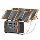 Flashfish 1000W Powerstation mit Solarpanel 100W x 2,1048Wh LiFePo4 Akku Solar Generator,230V AC reiner Sinuswelle,Notstromaggregat Akku mit Steckdose für Reisen,Camping,Outdoor Abenteuer, Notfälle