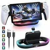 Magnetische Ladestation für PS Portal Remote Player, FASTSNAIL PSP Zubehör kompatibel mit Playstation Portal Remote Player, LED Ständer für PS5 Portable(Schwarz)