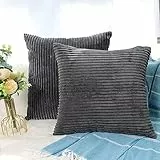 CALIYO Kissenhülle Kord Uni 2er Set, Kissenbezug 40x40 Kissenbezüge für Zierkissen Dekokissen Sofakissen Couchkissen in vielen Farben.
