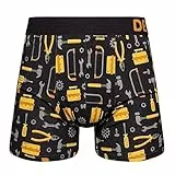 Dedoles Boxershorts Herren Unterwäsche Trunks Baumwolle lustige Designs Dinosaurier Hamster Spiele Maulwurf Geschenk, Farbe: Schwarz, Motiv: Mechaniker Unterhose, Gr. XL