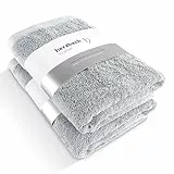 herzbach home Premium Duschtuch 2er-Set 70 x 140 cm (Silbergrau) – Große, weiche & saugstarke Dusch-Handtücher in Bester Qualität – 100% natürliche Baumwolle