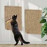 Rohrschneider Kratzmatte Katze handgeflochten aus Naturmaterial Seegras | Kratzbrett zum Schutz von Sofa, Teppich und Anderen Möbeln | Katzen Zubehör für Wand und Fußboden | 40 x 30 x 1 cm | 2er Set