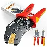 BAURIX® Crimpzange I Krimpzange für 0,50-2,50 mm² Steckverbinder I Crimpzange einzeln I Crimp Zange I Flachsteckhülsenzange I Crimpwerkzeug