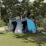 Kaloriko Kuppelzelt Blau 384 x 254 x 170 cm mit Dach und Speicher, wasserdichtes Familienzelt mit atmungsaktivem Material, winddichtes Outdoor Campingzelt, inklusive Tragetasche und robustem Gestänge