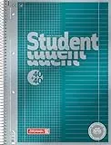 BRUNNEN Collegeblock Premium Student „DUO“ | A4, kariert/liniert, 80 Blatt, petrol