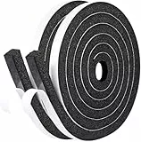 fowong Dichtungsband Selbstklebend, Neu Moosgummi Selbstklebend 12mm(B) x6mm(D), Große Elastizität Schaumstoffband für Fenster&Türen Isolierung, Schalldämmend, Luftdicht, Gesamtlänge 8 m