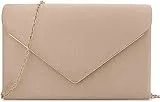 BBjinronjy Clutch Für Hochzeit Kettentasche,handtaschen damen klein,elegant Samt Umschlag Crossbody Klassisch Clutch Tasche Abendtasche Hochzeit (Beige)