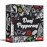 Trefl - Doni Pepperoni - Dynamisches Gesellschaftsspiel, Karten in Pizzaform, Aufmerksamkeitsspiel, Schnelle Partie, Einfache Regeln, für Erwachsene und Kinder ab 7 Jahren
