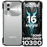 DOOGEE Blade10 Power Android 16 AI Outdoor Handy 10300mAh, 24GB +256GB / TF 2TB Outdoor Smartphone Ohne Vertrag, 6.6'' HD+ baustellenhandy, Gemini AI 50MP Kamera, IP69K/ NFC/GPS/Face ID/3 Card Slot