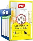 PIC Lebensmittelmotten Falle - 6 Lebensmittelmottenfallen - Mottenfalle mit Pheromon für ideale Wirkung - Mottenfalle Lebensmittel - Effektive Klebefallen zur Befallsermittlung von Lebensmittelmotten