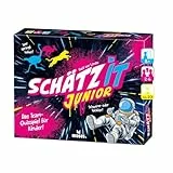 moses. Schätz it JUNIOR, kooperatives Schätzspiel für Kinder ab 8 Jahren, Team-Quizspiel mit 100 Schätzfragen in 3 Schwierigkeitsgraden, Familienspiel für 2-6 Spieler, White