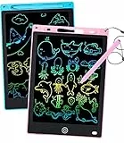 2 Stück LCD Schreibtafel Zeichenbrett Bildschirm 10Zoll Maltafel zaubertafel Umweltfreundlich Heller Bunten Schrift Pad Lernspielzeug-Geschenk für Kinder 3-7Jahre altes Mädchen