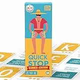 ATM Gaming Quickstop - Das Buchstaben-Duell - Sommer-Edition - Kartenspiel für Jugendliche und Erwachsene - Schnell und Verrückt - 2 bis 7 Spieler - Kartenspiel ab 10 Jahren - Reisespiel
