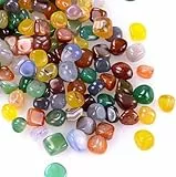 MSIHEY 500g bunte Rollsteine, bunte Halbedelsteine ​​für Kinder, Schatzsuchspiele für Kinder, kleine Schmucksteine ​​zur Dekoration, Edelsteinspiele, verwendbar für die Heimdekoration