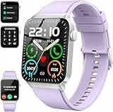 Donerton Smartwatch Herren Damen mit Telefonfunktion/Message Reminder, 1,85' Smart Watch, 112+Sportmodi IP68 Wasserdicht Sportuhr, Fitnessuhr mit Puls-Schlaf-Monitor Schrittzähler, Silberweiß