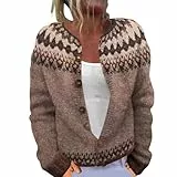 Generisch Leichte Strickjacke Damen Sommer, Damen Strickjacke Schwarz, Pullover Strickjacken Elegante Winter Warm Herbst Jacke Strick Übergangsjacke Leichte Sweater Norweger Strickpullover
