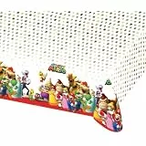 Amscan 9901539 - Tischdecke Super Mario, Größe 120 x 180 cm, Kunststoff, wasserabweisend, Luigi, Prinzessin, Super Mario World, Geburtstag, Mottoparty