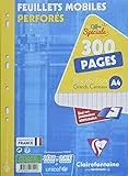 Clairefontaine 17551C - Packung Ringbucheinlagen mit 300 Blatt A4 (21x29,7cm), 90g, französische Lineatur, Weiß