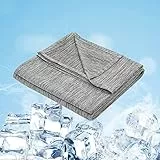 WOLTU Sommerdecke Selbstkühlende Decke Mikrofaser Arc-Chill, Kühldecke mit Q-Max0.45 fürs Schlafen, kühl und hautfreundlich, weiche Sofadecke Reisedecke 220 x 240cm Grau
