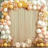3×3 m Beige Hochzeit Hintergrund Vorhang, 2 Platten 1,5×3m Faltenfreie Seide Polyester Beige Fotowand Hintergrund Fotografie, Geburtstag Party Babydusche Deko Kulissen Hintergründe Vorhänge