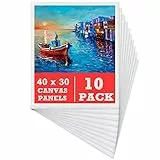 Leinwand zum Bemalen Set (10er Pack) – 30 x 40 cm, Vorgespannte Weiße Künstler Canvas Panel Leinwände - 3mm starkem Malkarton - Geeignet für Acryl und Öl Malerei Sowie zum Skizzieren und Zeichnen