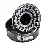 Zenker Springform mit Flach- und Rohrboden Ø 28 cm BLACK METALLIC, Backform mit Antihaftbeschichtung, runde Kuchenformen-Set mit 2 Böden (Farbe: Schwarz), Menge: 1 Stück