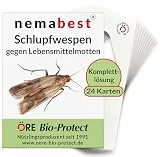 nemabest® Schlupfwespen gegen Lebensmittelmotten – 24 Karten (8 Karten à 3 Lieferungen) zur effektiven Bekämpfung - biologische Alternative zur Mottenfalle oder Pheromonfalle