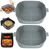 BYKITCHEN 2PCS Silikonform Heißluftfritteuse für Cosori, Silikoneinsatz für XXL Friteuse Heissluft Fritteusen, Wiederverwendbarer Air Fryer Silikon Zubehör für Philips/Princess/Tefal
