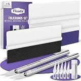Filzada® Rakel für Folie XXL Satz - Profi Folierungs Werkzeug Set - Rakel Set für Folierung mit Filzkante/Filzrakel - Rakelset zum Folieren - Folienrakel