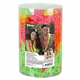 Boland 52199 - Hawaii-Ketten im Set, 25 Stück, Neon, Blumen-Ketten, Sommer, Strand, Garten-Party, Accessoire, Zubehör, Beach-Party, Mottoparty, Karneval