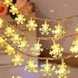 Weihnachten Schneeflocke Lichterketten,6m 40 Schneeflocke Lichterketten,LED Lichterkette Schneeflocke,Batteriebetriebene LED Lichterkette,Geeignet für Innen- und Außendekoration