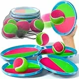 Ci Vetch Klettballspiel Für Kinder Und Erwachsene, Outdoor Spielzeug Strandspiele Draußen Garten Spielzeug, Werfen Und Fangspiel Set Mit Paddeln Und Bällen, Perfekt Für Park, Strand, Garten Und Reisen