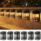 nipify Solar Wandleuchte Aussen, 3 Farben Heller Solarleuchten für Außen IP65 Wasserdicht Solar LED Aussenleuchten Wand Außenlampe Kabellos für Garten Veranda Terrasse Zaun, 6 Stück Warmweiß