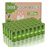 AiTodos® 600 Artikel Hundekotbeutel, Mais-Dip-Mix PET, Polyethylen + Biologisch Abbaubares Material, Halb Biologisch Abbaubarer Hundekotbeutel, Unterwegs – 31 x 23 cm – Grün (40 Rollen à 15 Stück)
