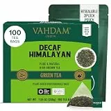 VAHDAM Entkoffeinierter Grüner Tee Beutel | 100 Pyramidenbeutel | Koffeinfrei | Hochwertiger Grüner Tee aus Indien | Natürlich & Hochland | Loseblatt-Qualität | Hergestellt in Indien