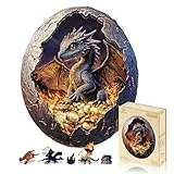 Jigfoxy Holzpuzzle Erwachsene, Junger Drache Holz Puzzle Erwachsen,einzigartiges Holztierpuzzle, Familie und Freunde L-34 * 34cm-300pcs
