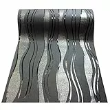 P & S PROFESSIONAL DETAIL PRODUCTS 13191-20 13191-30 Tapete hochwertige Vlies Tapete coole Retro-Welle mit silber, Schwarz